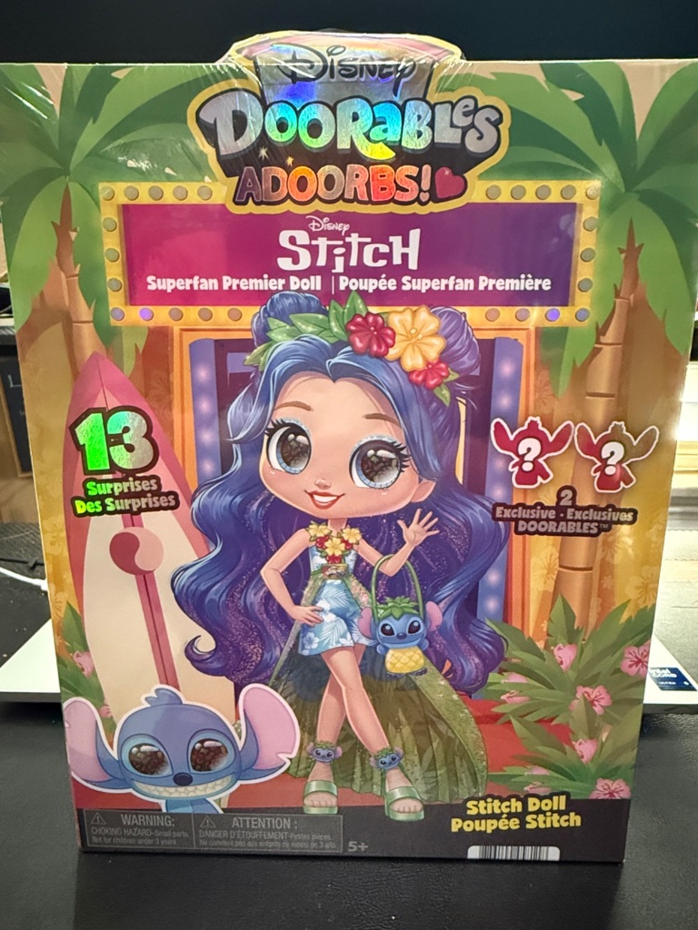 New Disney Stitch Doorables Adorbs Doll - Purple Hair, Blue Outfit